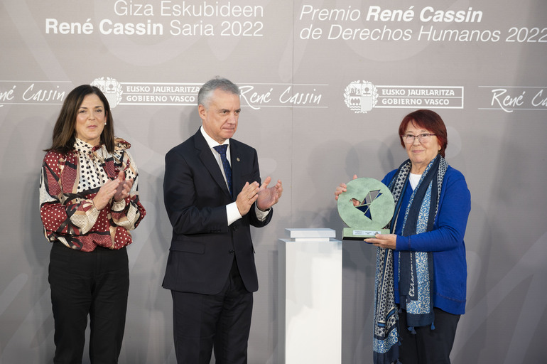 El Lehendakari entrega el Premio René Cassin a la historiadora e investigadora nicaragüense Dora María Tellez