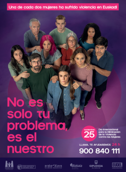 Azaroaren 25eko kanpainak gogorarazten digu emakumeen aurkako indarkeria ez dela emakumeen arazoa soilik, gizarte osoarena baizik